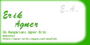 erik agner business card